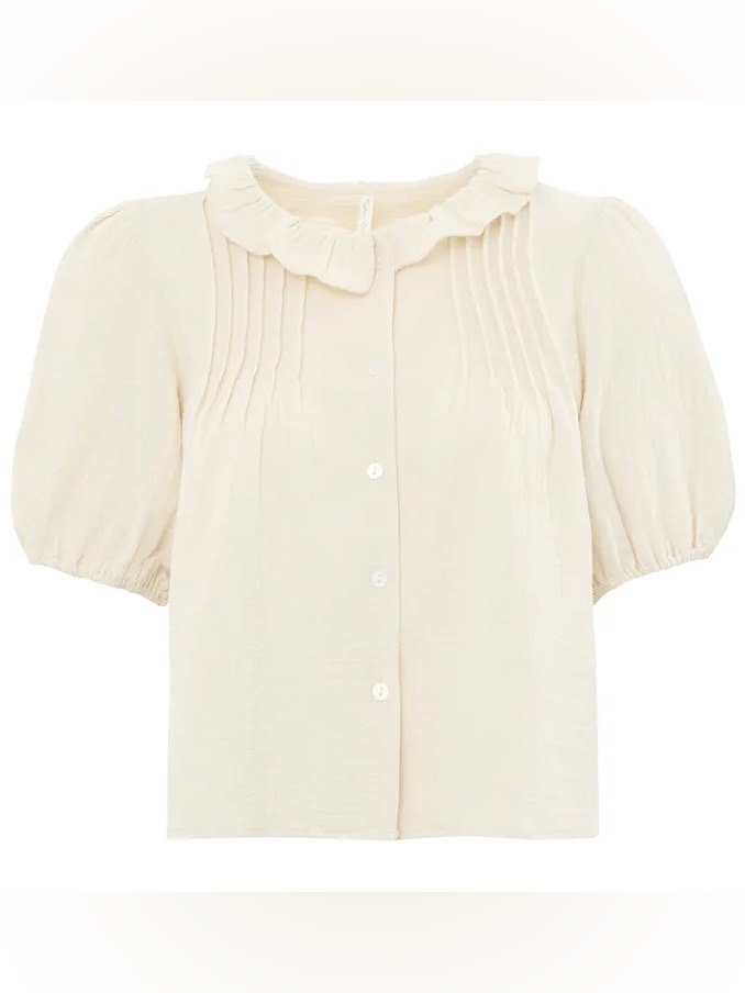 Rylee + Cru Buttonfront Blouse Ecru 2-3y Like New